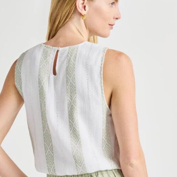 SPLENDID WOMEN’S SLEEVELESS DIXIE TOP WITH ELASTIC BUBBLE HEM FULLY LINED NWT - Picture 4 of 9